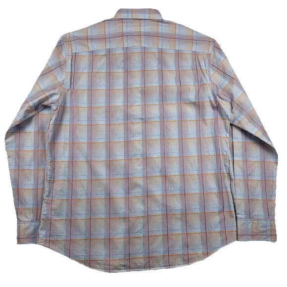 Bugatchi Men Shirt Button Up Long Sleeve Seersucker Pastel Tattersall-XL - Picture 3 of 14